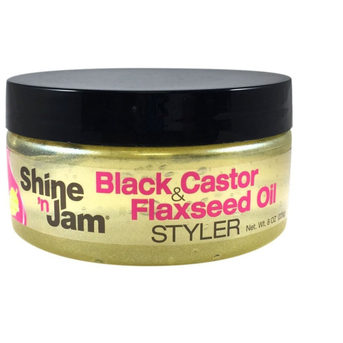 AMPRO SHINE N JAM BLACK CASTOR & FLAXSEED OIL STYLER 8 OZ