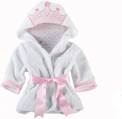 Baby Aspen Little Princess Hooded Towel Robe, Baby Shower Gifts, 0-9 Months, Baby Bath Towel/Spa Robe