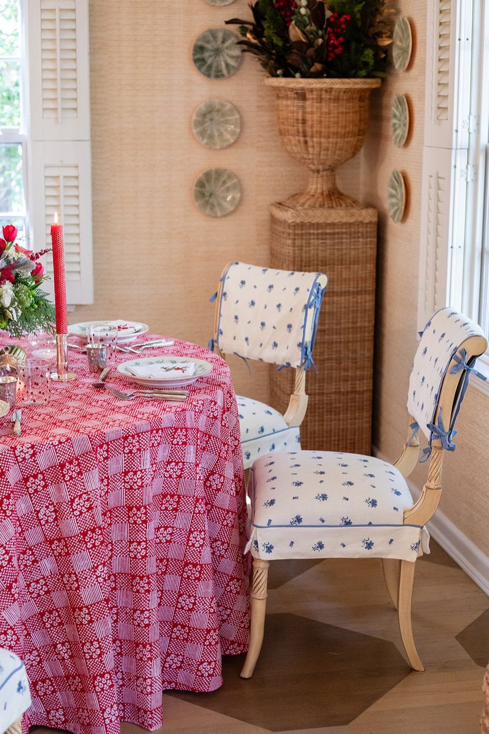 Rouge Patchwork Tablecloth (Round & Rectangular)