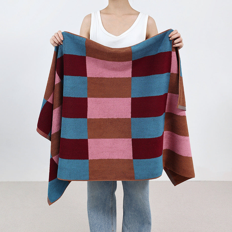 Color game plaid bath towel