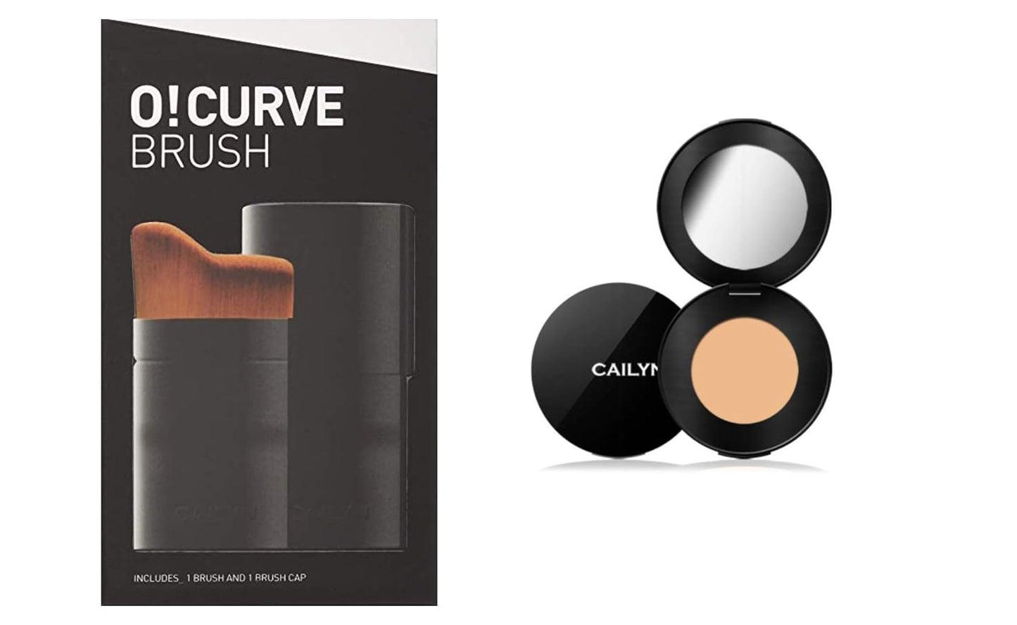 CAILYN HD Coverage Concealer & O Wow Curve Brush & Aviva Beauty Nail Shiner Set, 01 Parchment