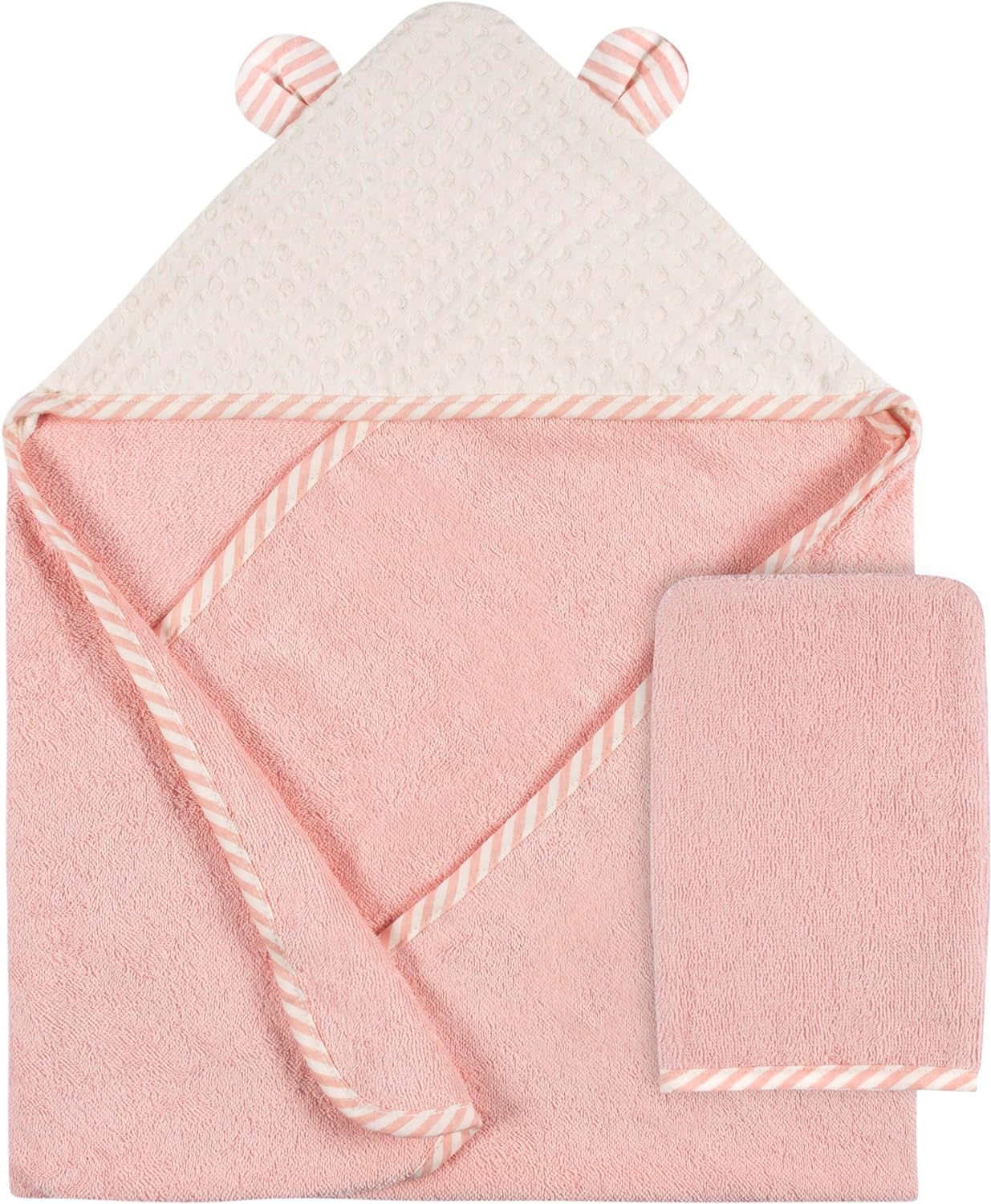 Gerber 2-Pack Baby Girls Hooded Towel And Washcloth Mitt Set - Kitty Floral