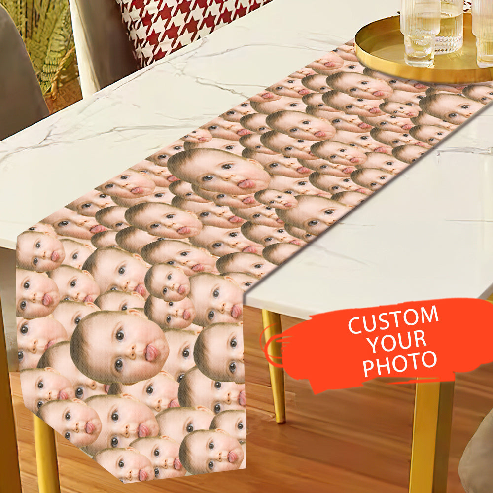 Funny Table Runner Personalized Photo Table Runner Polyester Table Runner Home Decor