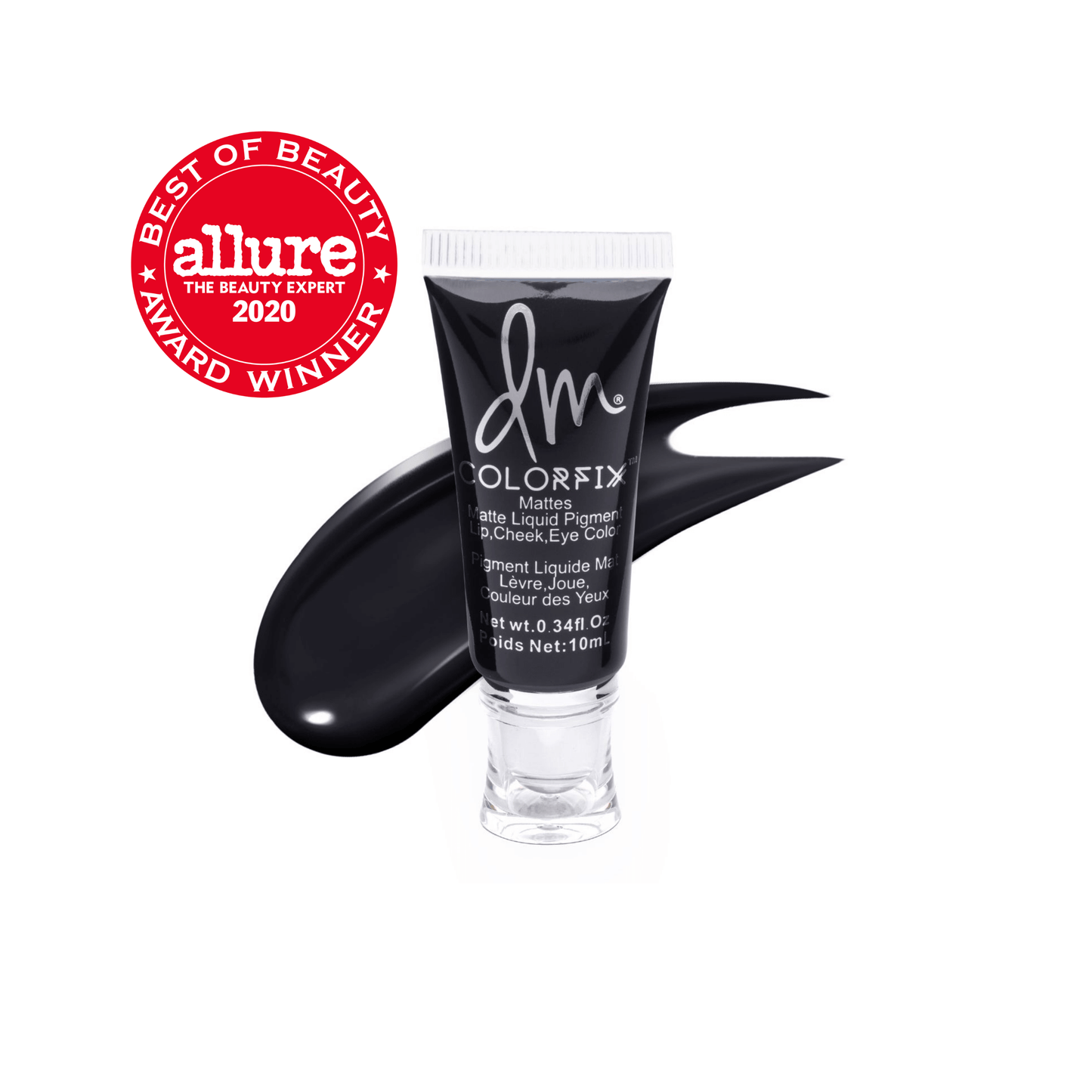 This is the blackout shade of the colorfix mattes. With a black swatch behind the bottle and the award winning certificate in the corner