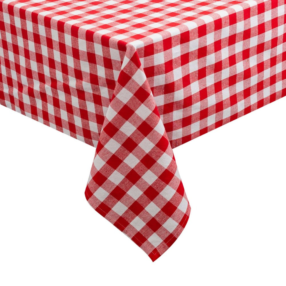 Farmhouse Red & White Plaid Table Cloth (Different Sizes Available)