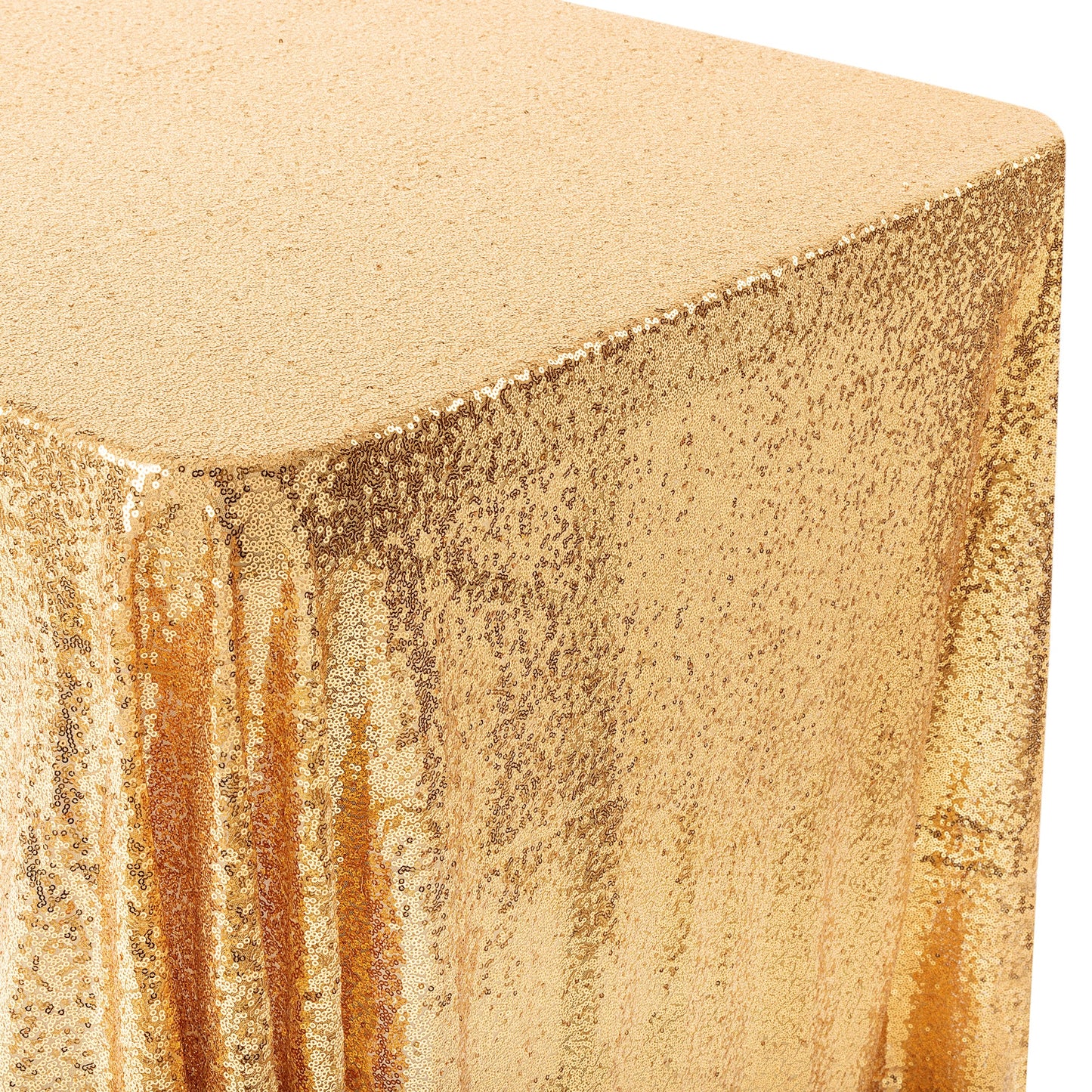 Glitz Sequin Mesh Net Tablecloth 90"x132" Rectangular - Gold