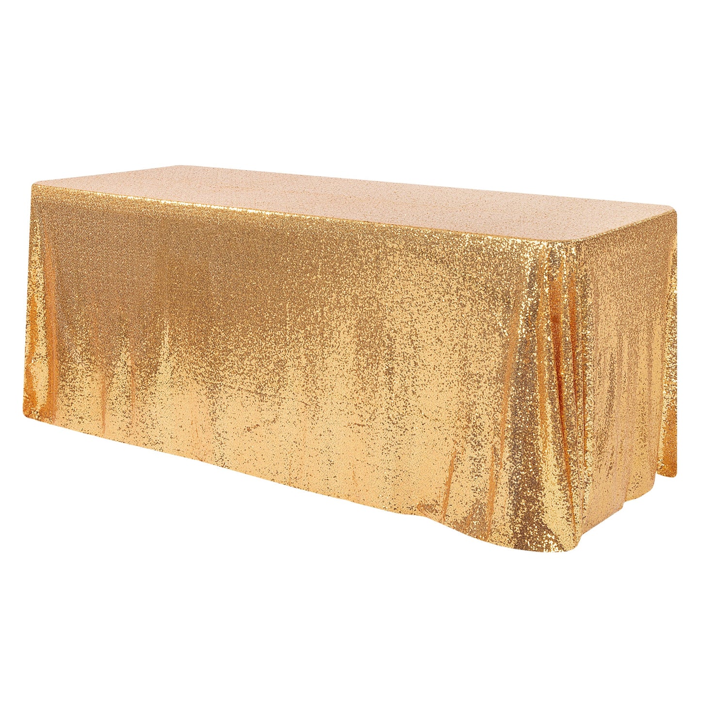 Glitz Sequin Mesh Net Tablecloth 90"x156" Rectangular - Gold