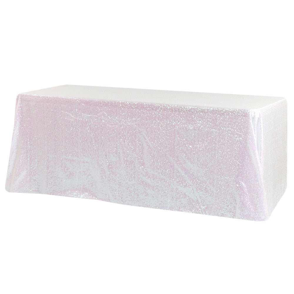 Glitz Sequin 90"x156" Rectangular Tablecloth - Iridescent White