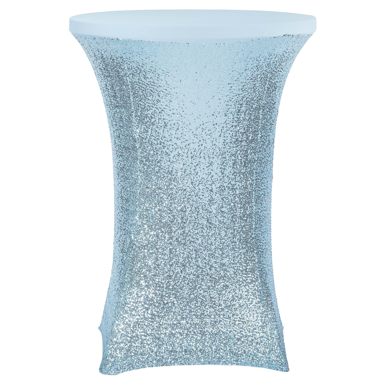 Glitz Sequin Spandex Cocktail Table Cover 30"-32" Round - Baby Blue