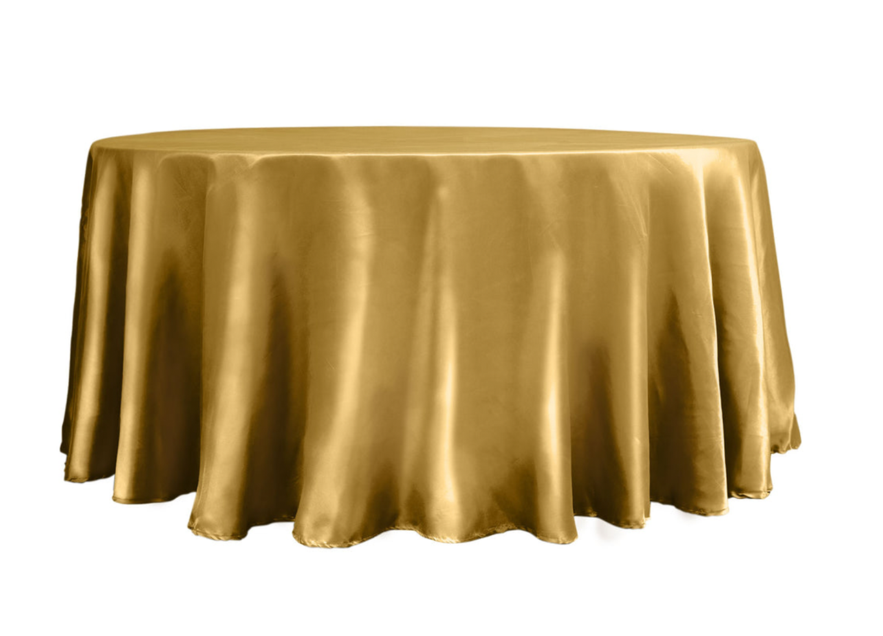 Gold Satin Round Tablecloth