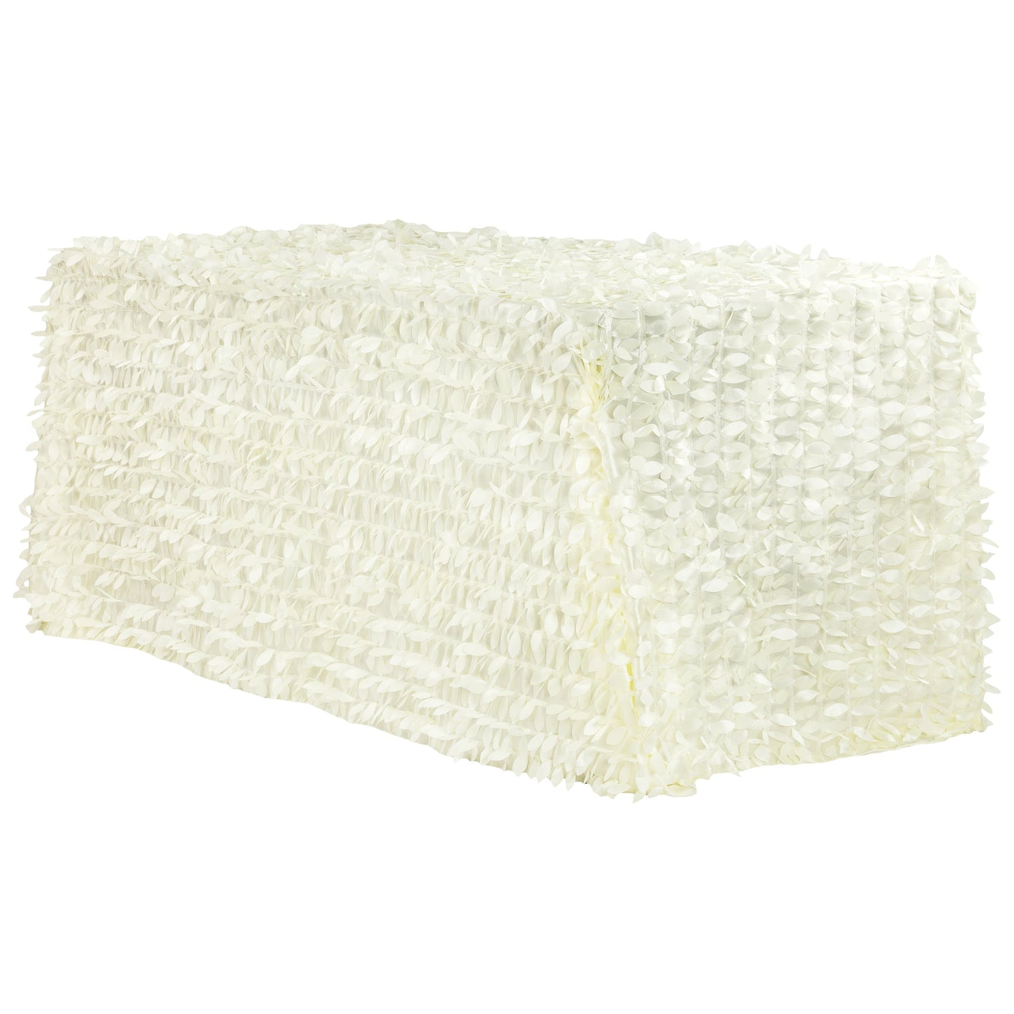 Leaf Petal Taffeta Tablecloth 90"x132" Rectangular - Ivory