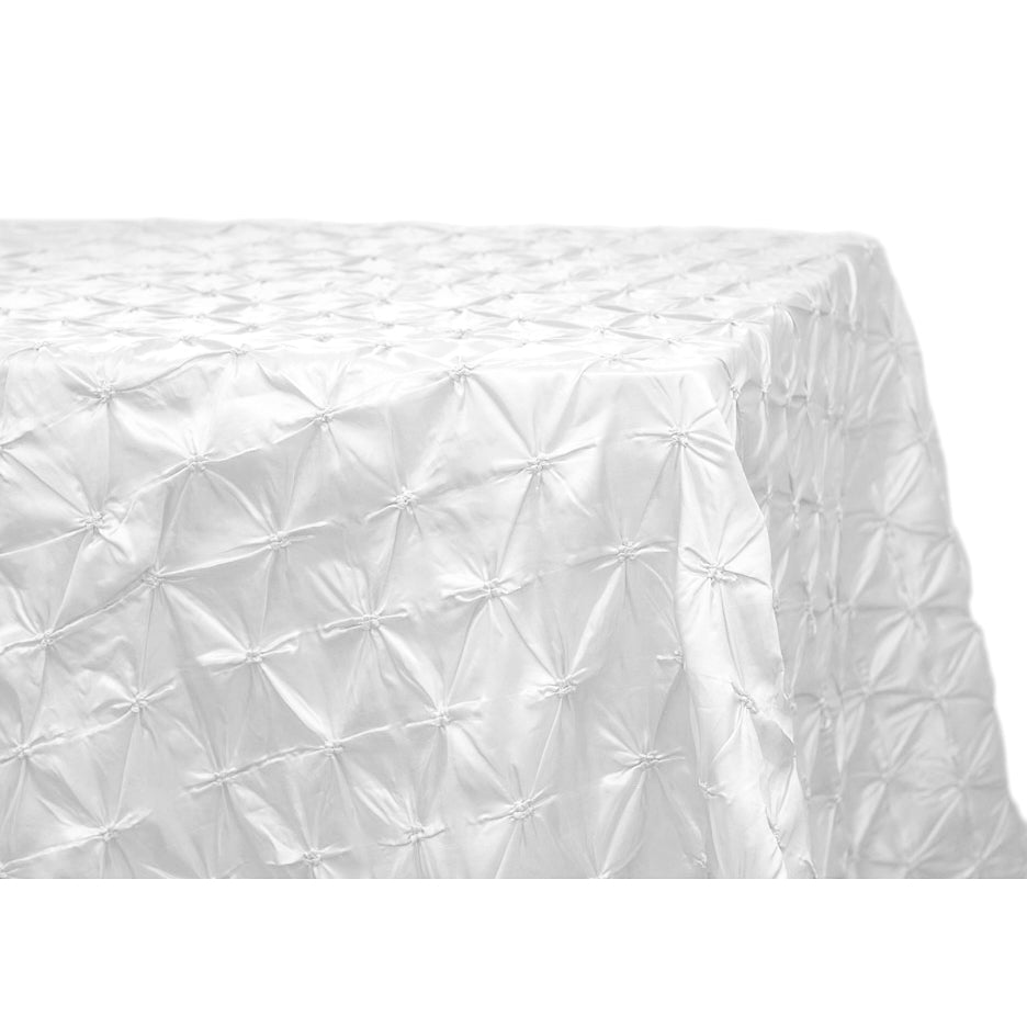 Pinchwheel 90"x156" Rectangular Tablecloth - White