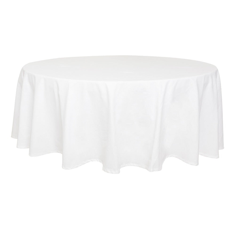 Premium Solid Rounded Table Cloth - White