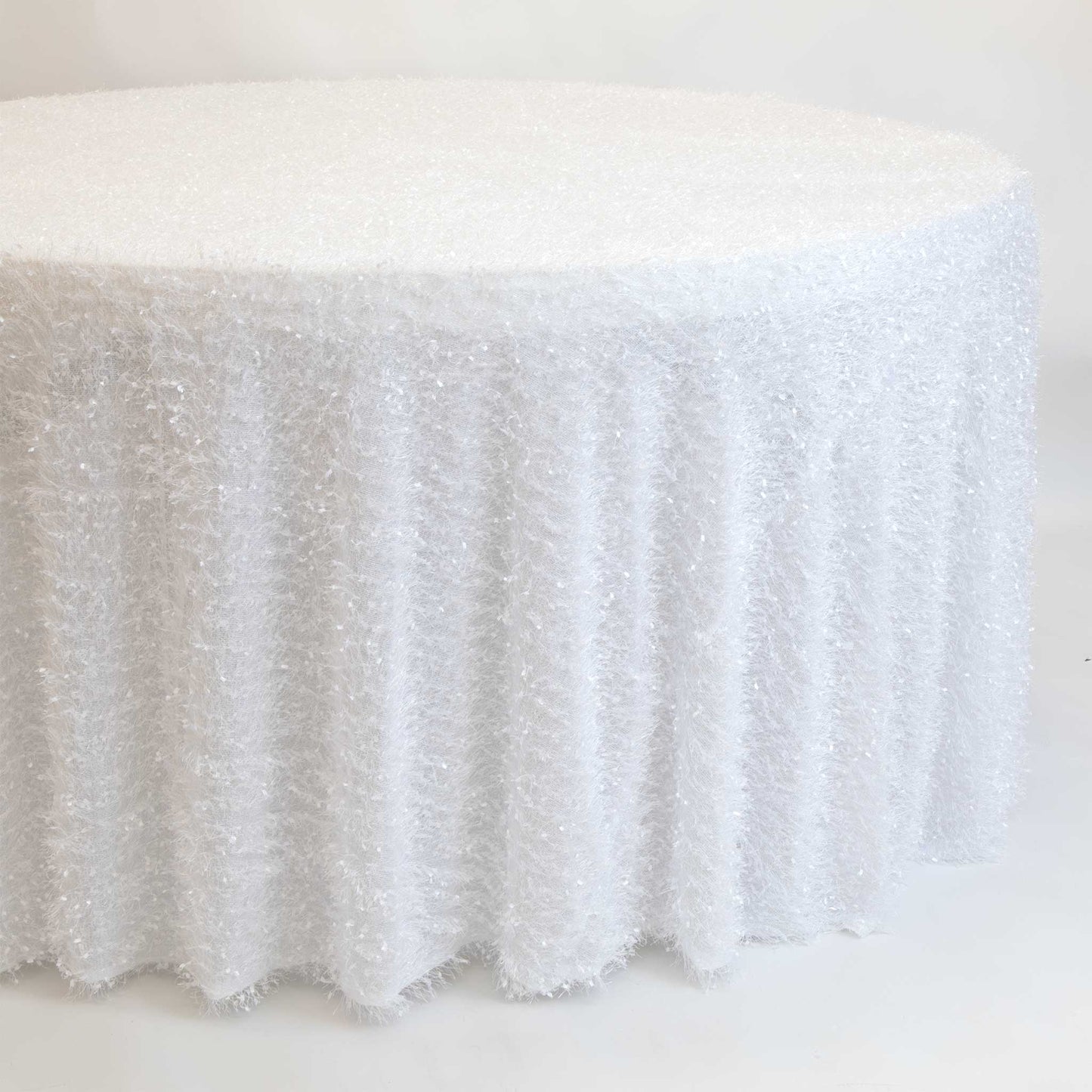 Flurries 120" Round Tablecloth - White