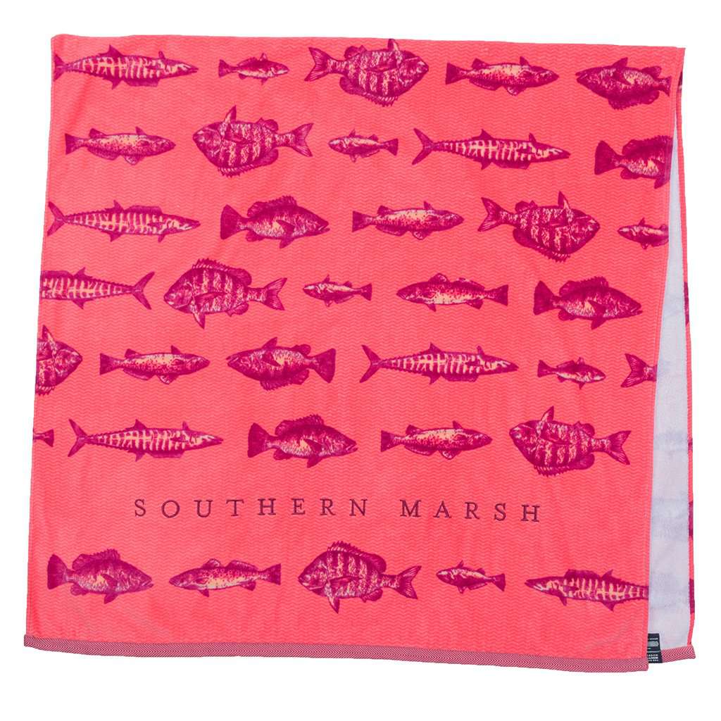 Riptide Beach Towel in Coral by Southern Marsh