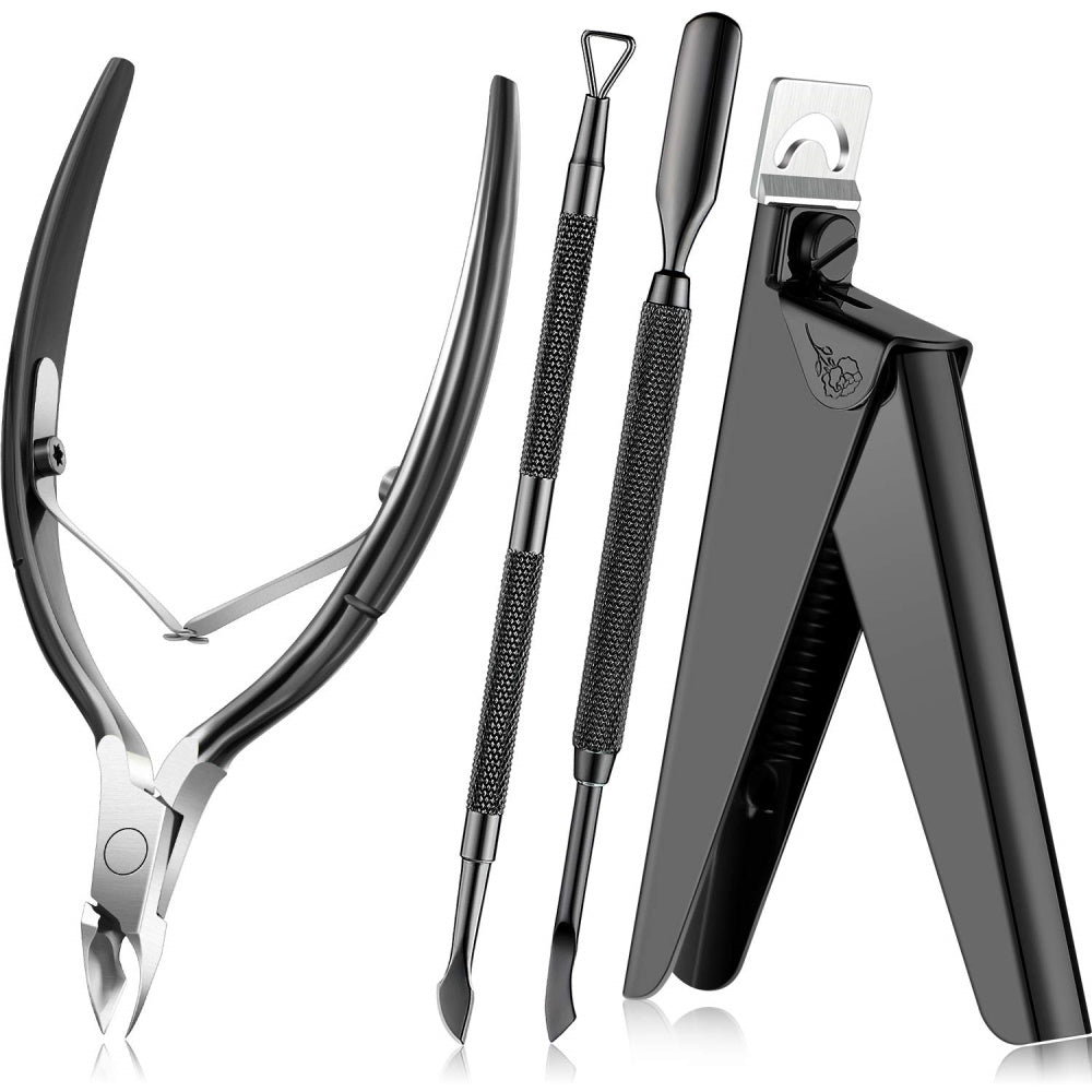 Nail Clippers 4in1 Set for Acrylic Nails - Black