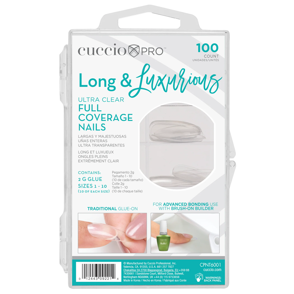 cuccio PRO Ultra Clear Full Coverage Nails - Long & Luxurious