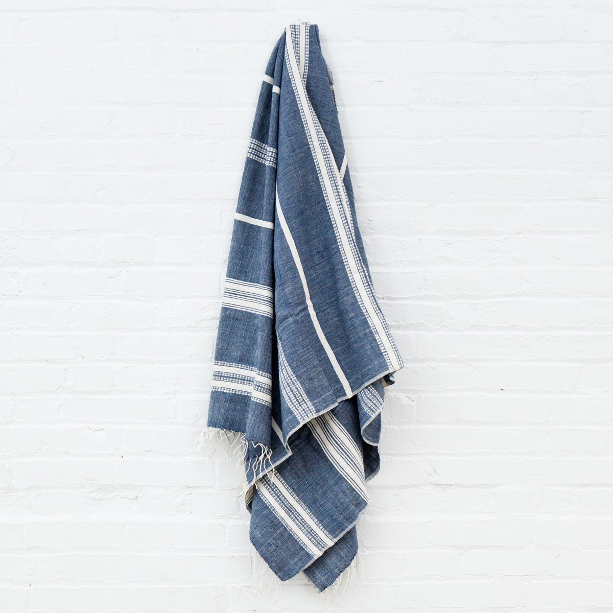 Aden Bath Towel - Navy + Natural