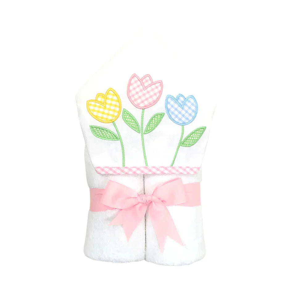 Every Kid Hooded Towel - Applique Hooded Bath Towels 3 Marthas Tulips