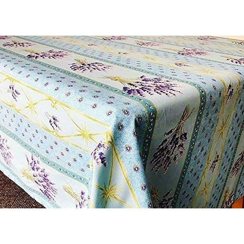 Lavender Light Blue Provencal Tablecloth | Sizes Available | Easy Care Coated Cotton