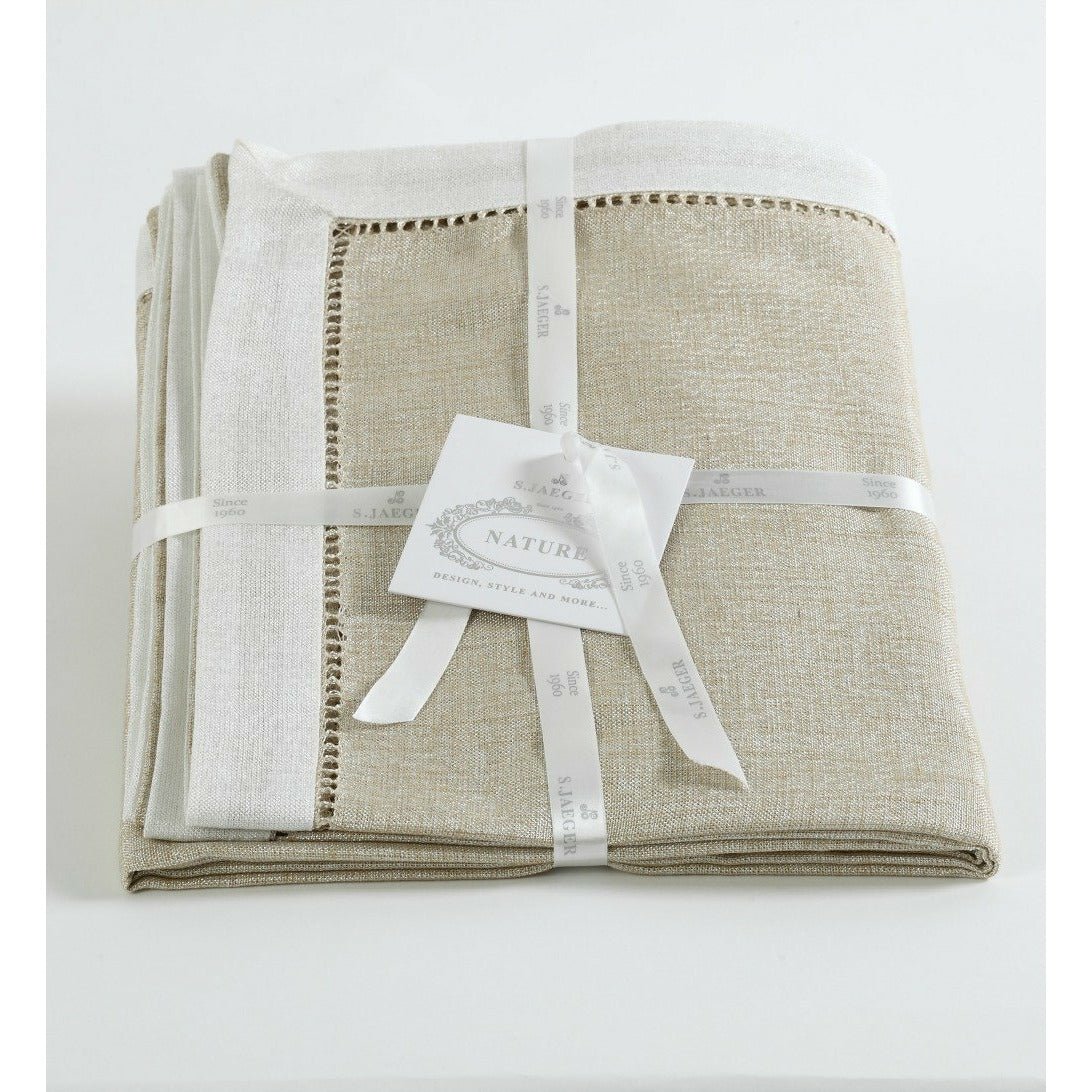 S. Jaeger Nature Tablecloth in Sage-Beige | 67" Round