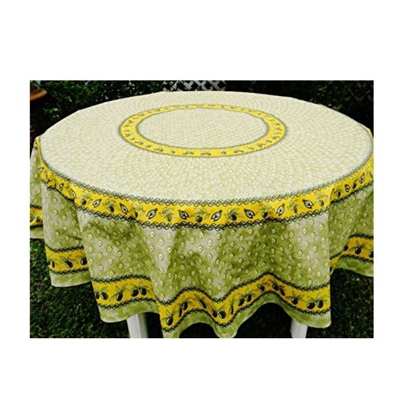 Provencal Tablecloth | 70" Round | Easy Care Coated Cotton