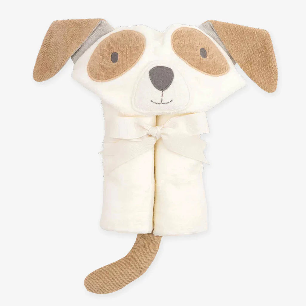 Elegant Baby Hooded Baby Bath Towel | Tan Puppy
