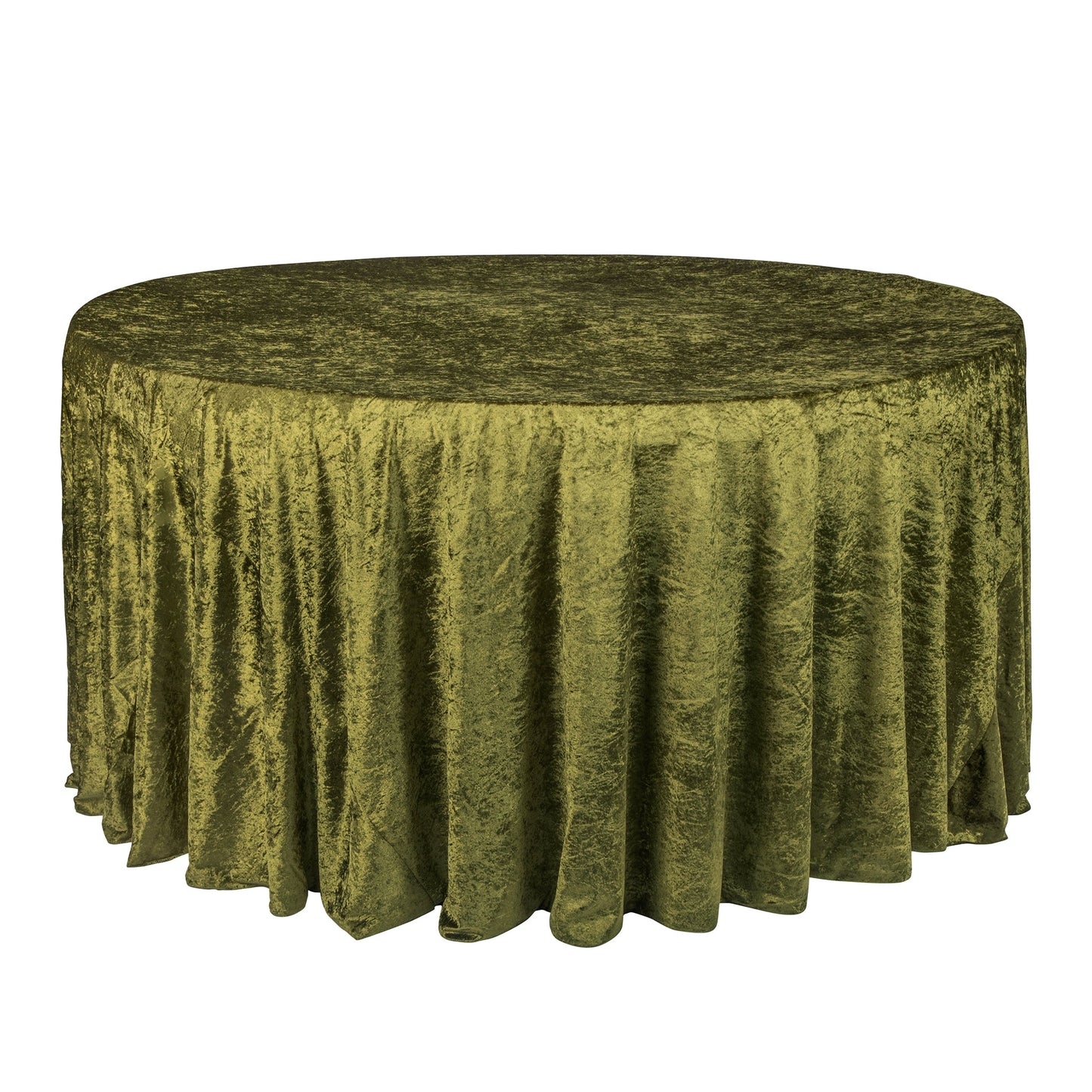 Velvet 120" Round Tablecloth - Olive Green
