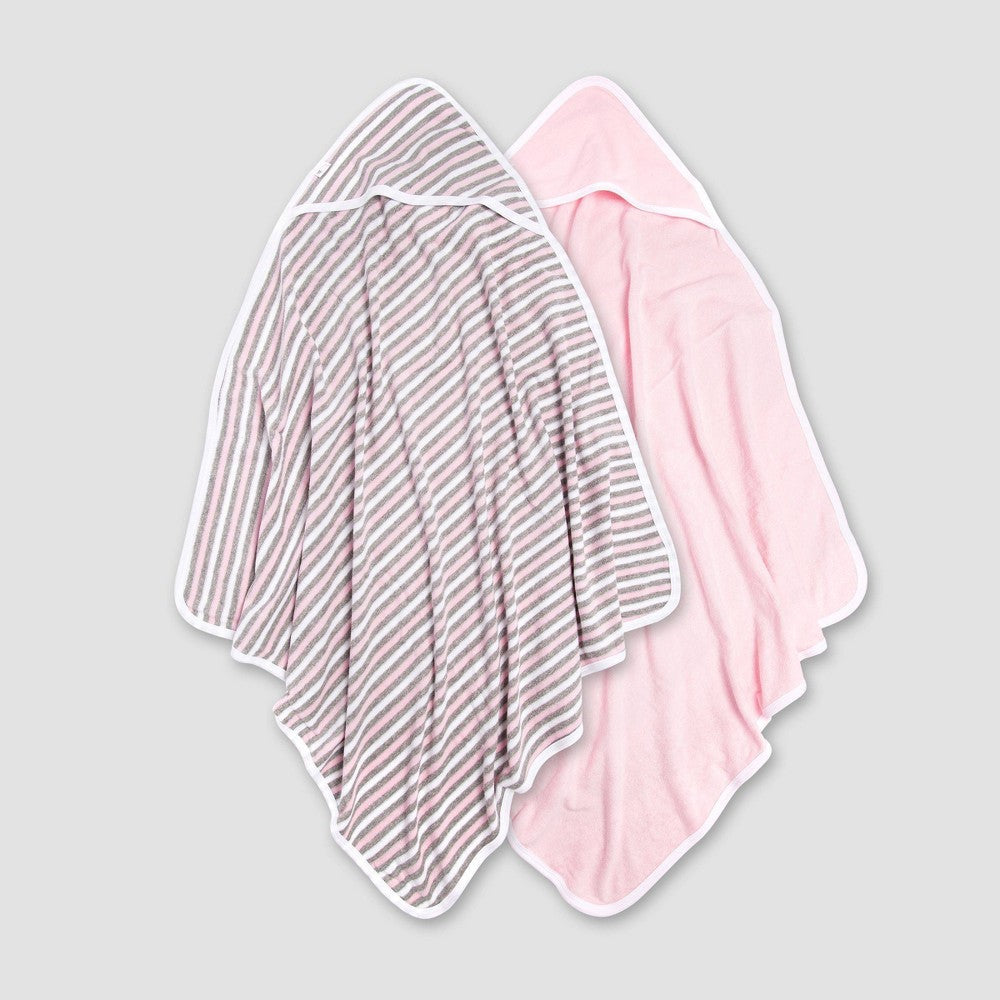 Burt's Bees Baby Soft and Plush Striped Hooded Towels