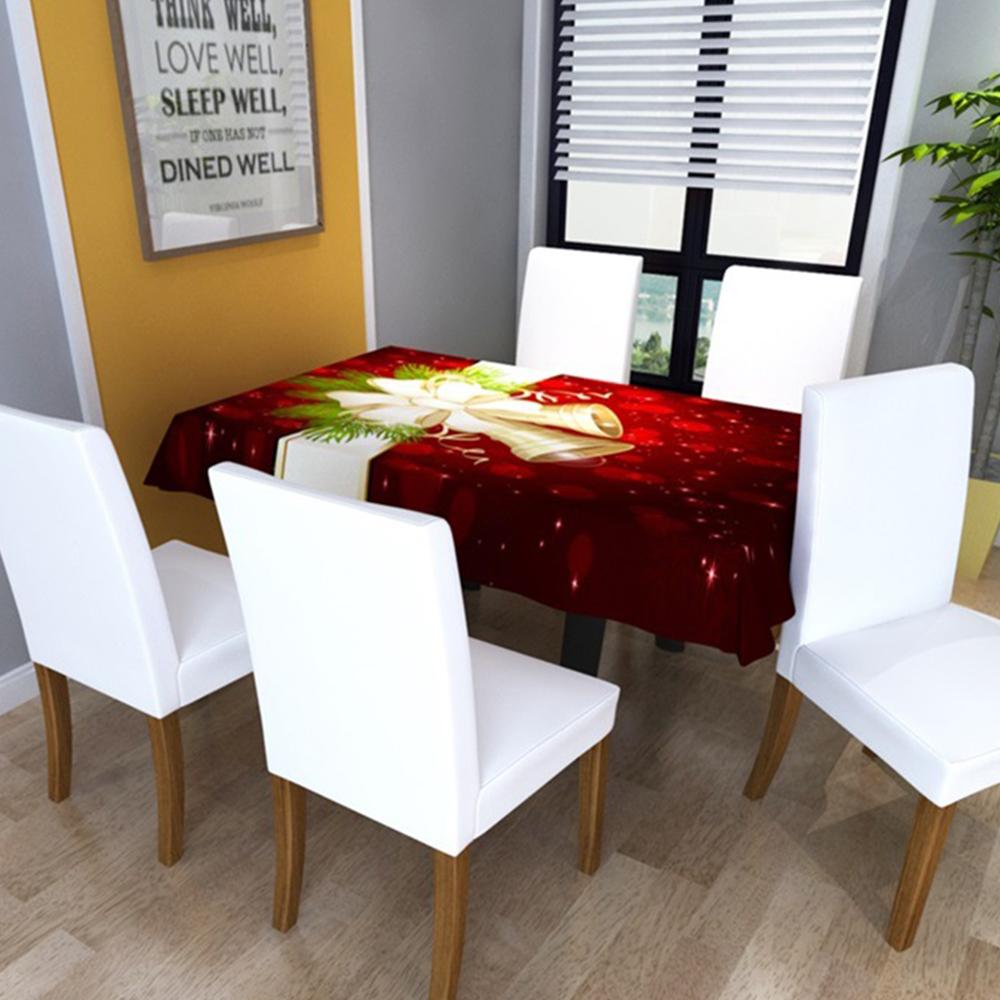 Christmas Bell Christmas Tablecloth,  Christmas Bell Tablecloth, Red New Year Tablecloth