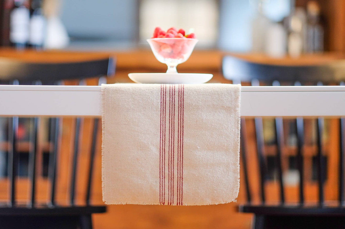 Old Lake George - Farmhouse Table Runner Red Nine Stripe 6' Long