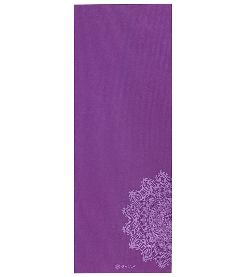 Gaiam Purple Mandala Printed No-Slip Yoga Mat Towel