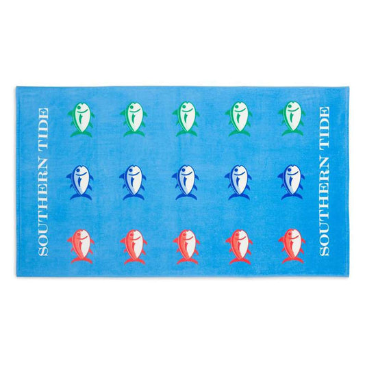Skipper Beach Towel in Ocean Channel by Southern Tide - Country Club Prep