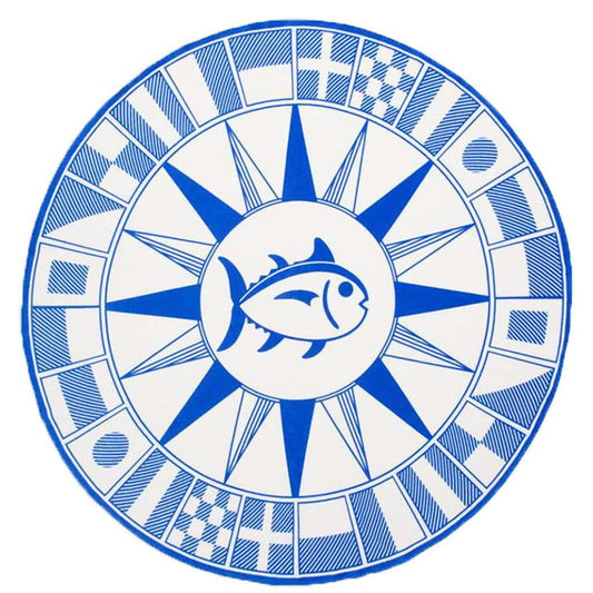Skipjack Compass Round Beach Towel by Southern Tide - Country Club Prep