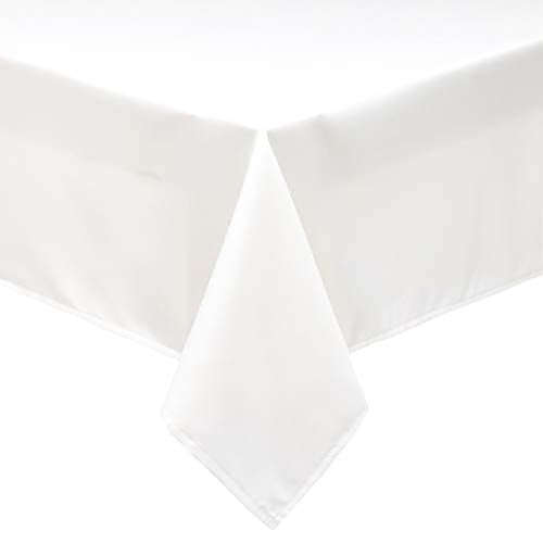 Round Washable Polyester Fabric Tablecloth Round 108", Black, Pack of 4