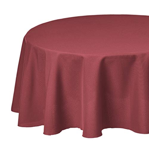Round Washable Polyester Fabric Tablecloth Round 108", Black, Pack of 4