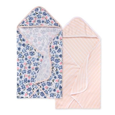 Burt's Bees Baby Set of 2 Botanical Hooded Towel - Light Pink