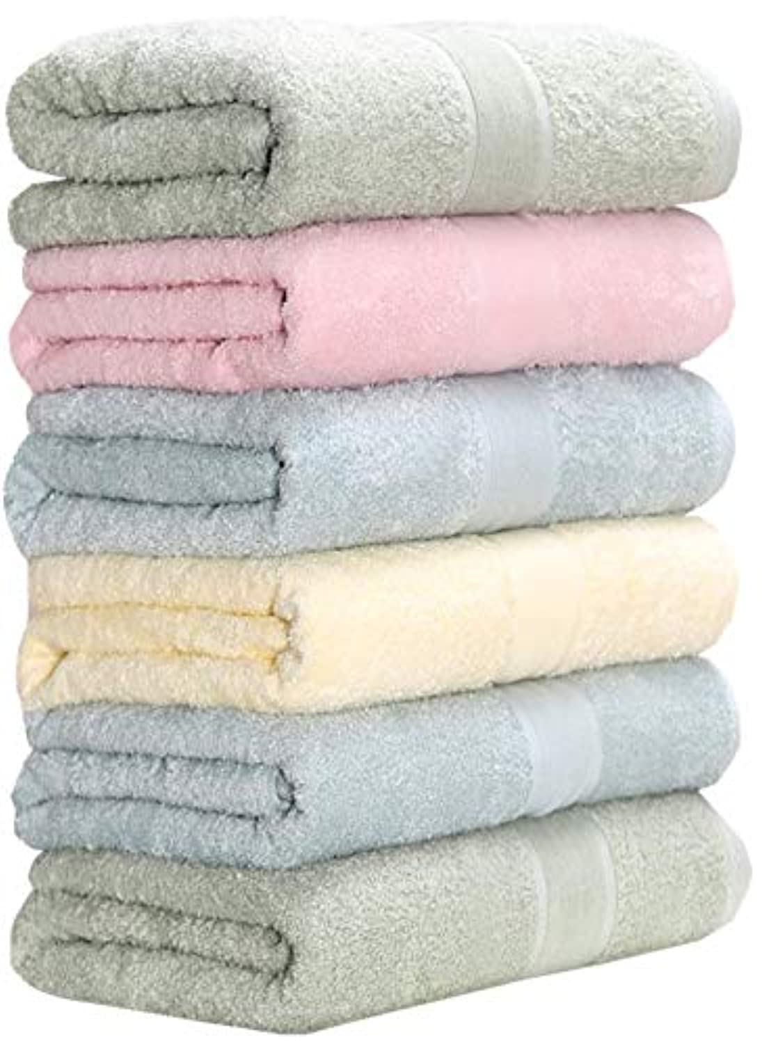 Permium Bamboo Cotton Bath Towels-27x54inch(6 Piece Set)
