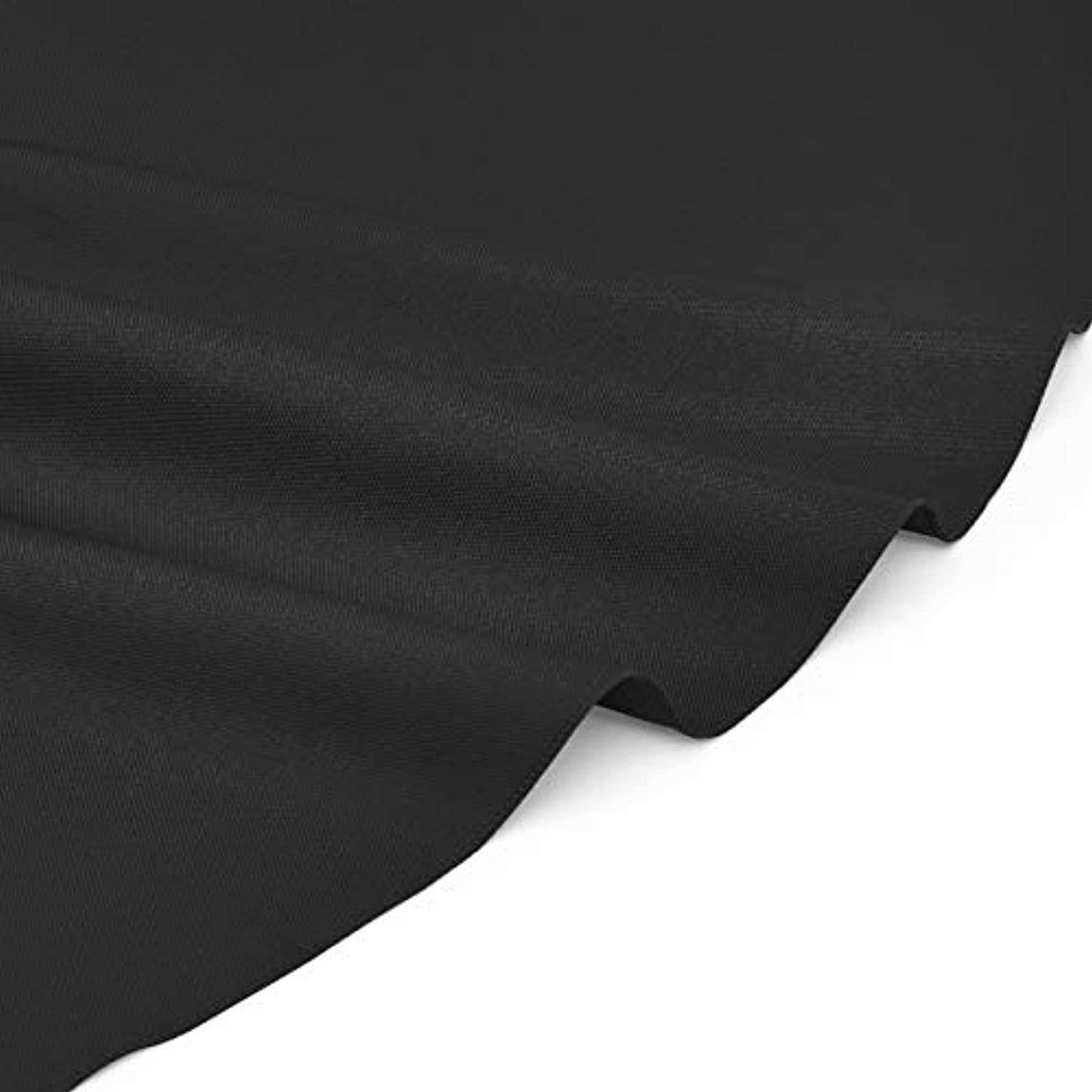 Round Washable Polyester Fabric Tablecloth Round 108", Black, Pack of 4