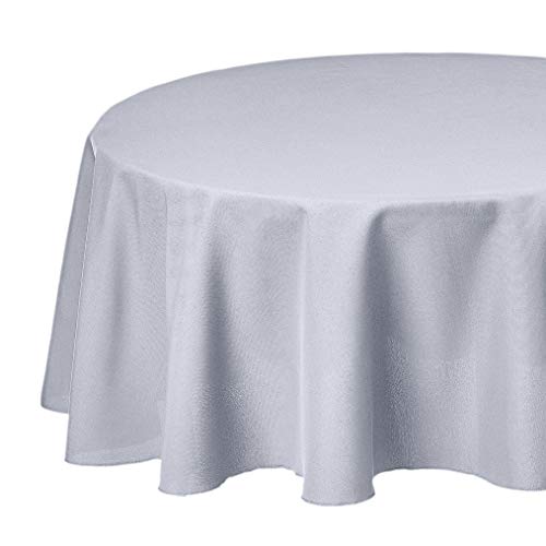 Round Washable Polyester Fabric Tablecloth Round 108", Black, Pack of 4