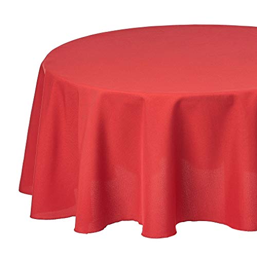 Round Washable Polyester Fabric Tablecloth Round 108", Black, Pack of 4
