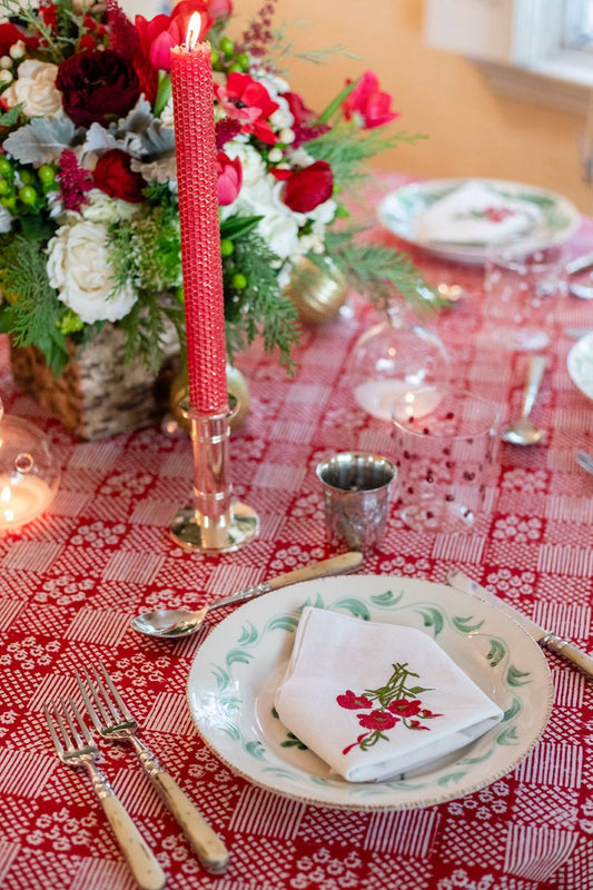 Rouge Patchwork Tablecloth (Round & Rectangular)