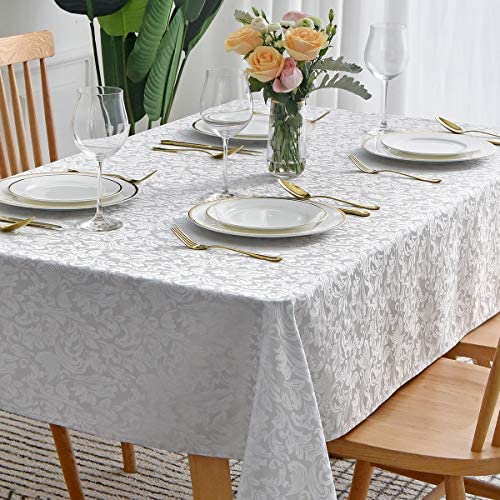 Jacquard Table Cloth Damask Pattern Rectangle 52 x 70 Inch Sage Green