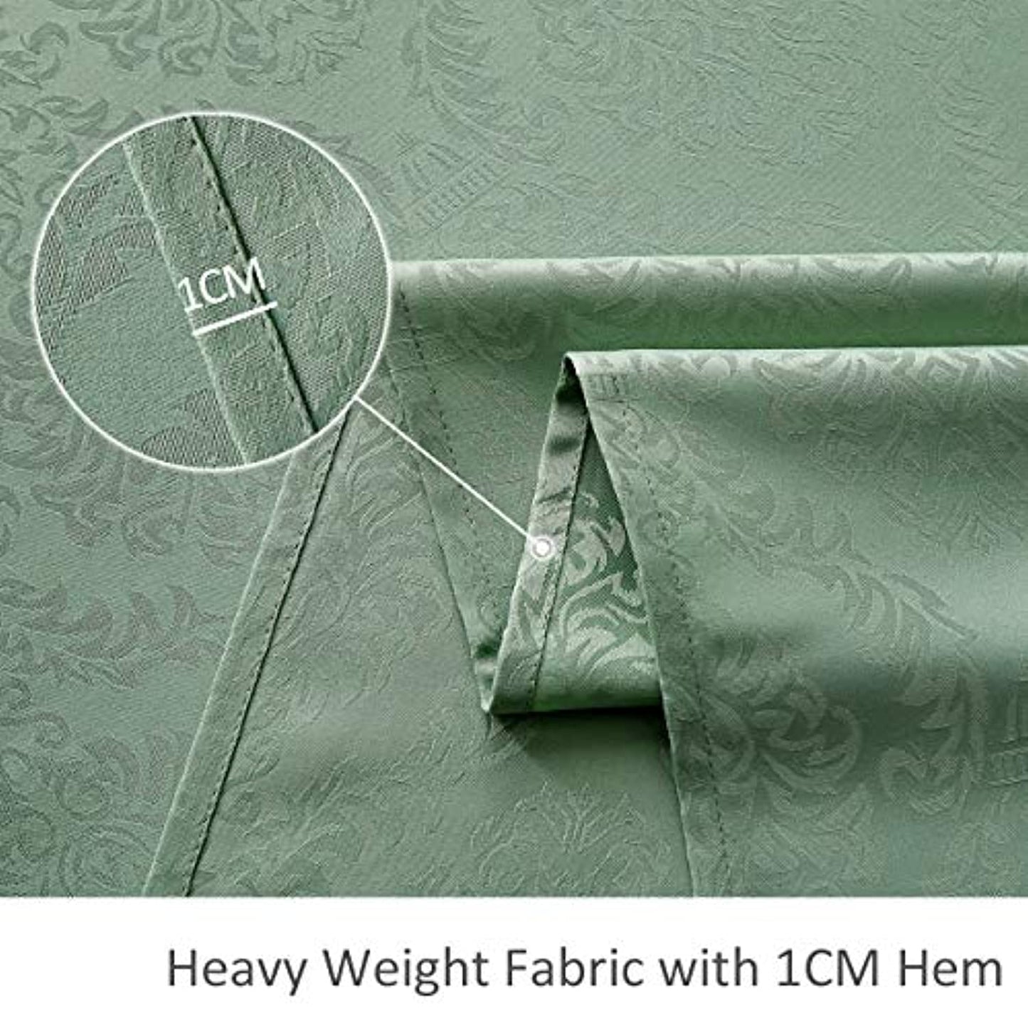 Jacquard Table Cloth Damask Pattern Rectangle 52 x 70 Inch Sage Green