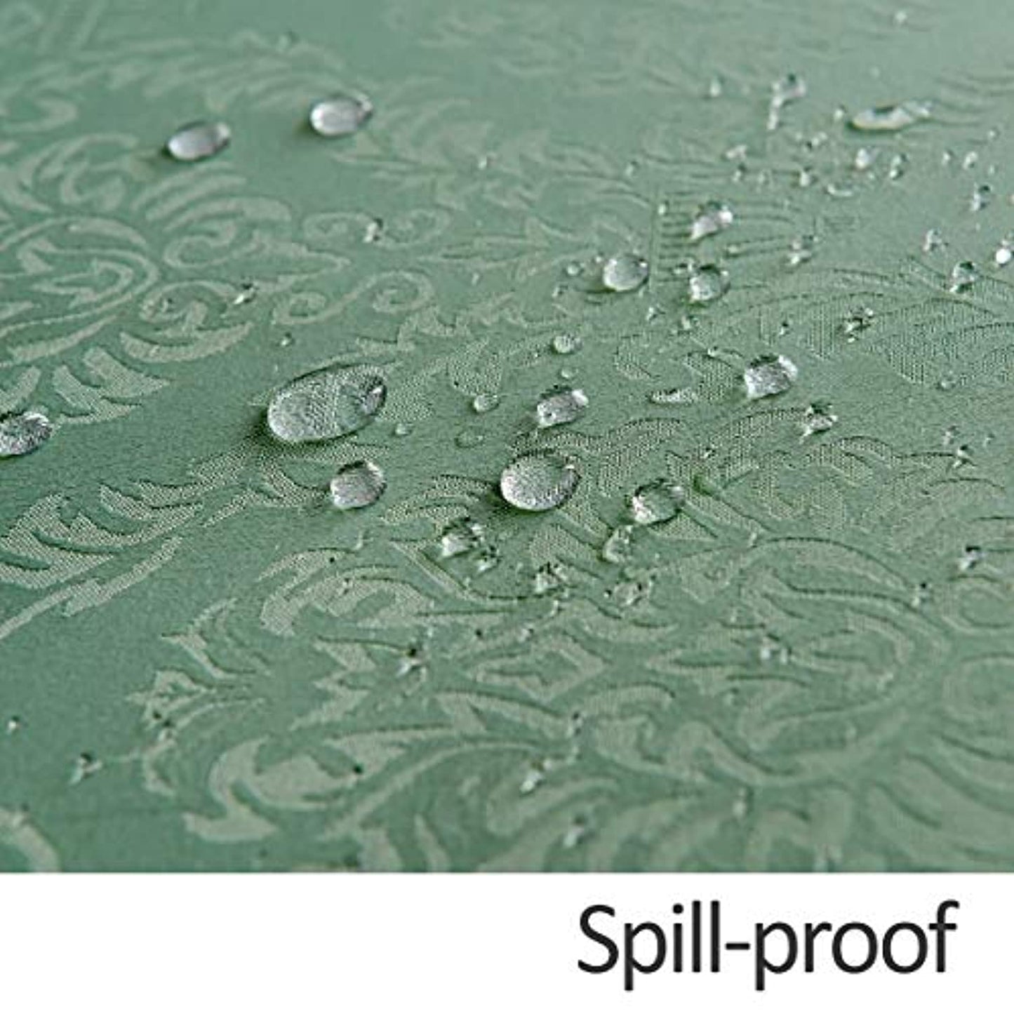 Jacquard Table Cloth Damask Pattern Rectangle 52 x 70 Inch Sage Green