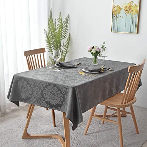 Jacquard Table Cloth Damask Pattern Rectangle 52 x 70 Inch Sage Green