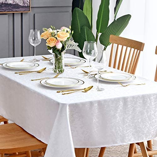 Jacquard Table Cloth Damask Pattern Rectangle 52 x 70 Inch Sage Green