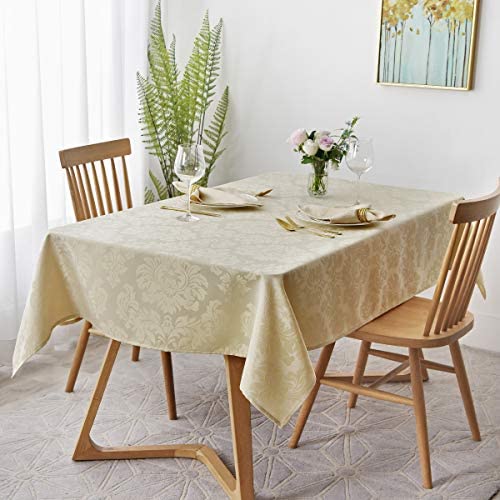 Jacquard Table Cloth Damask Pattern Rectangle 52 x 70 Inch Sage Green