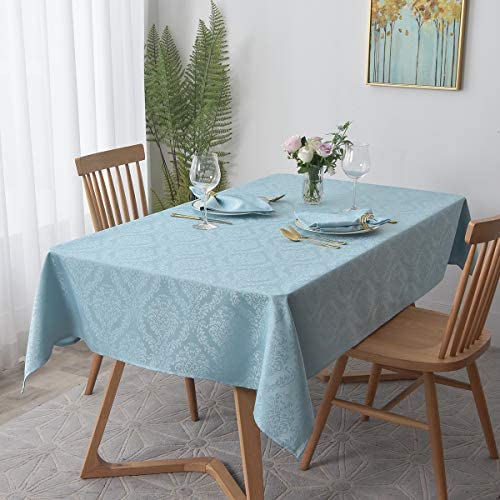 Jacquard Table Cloth Damask Pattern Rectangle 52 x 70 Inch Sage Green