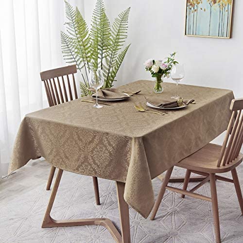 Jacquard Table Cloth Damask Pattern Rectangle 52 x 70 Inch Sage Green